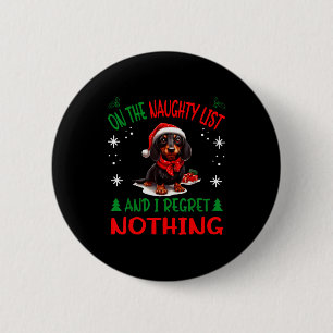 Cute Dachshund Wiener Doxie Dog Dog Christmas On T 6 Cm Round Badge