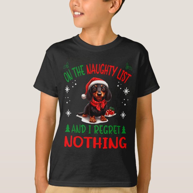 Cute Dachshund Wiener Doxie Dog Dog Christmas On T T-Shirt (Front)