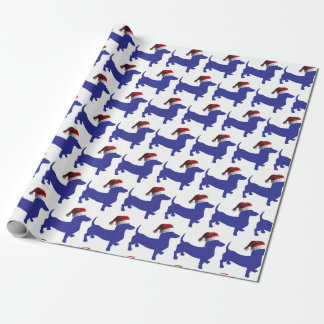 Cute Dachshund with a Santa Claus Hat Wrapping Paper