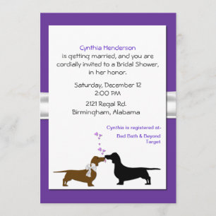Cute Dachshunds Bridal Shower Invitation