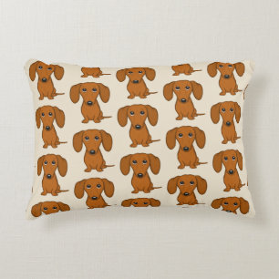 Cute Dachshunds Pattern Decorative Cushion