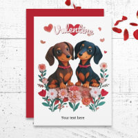 Cute Dachshunds Sausage Dogs Valentine's Day