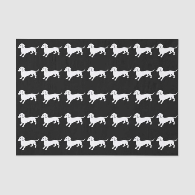 Cute Dachsund Drawing Tissue Paper (Front)