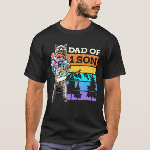 Cute Dad Bear Of 1 Son  Retro Vintage Graphic T-Shirt