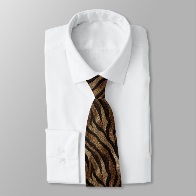 Cute Dad Gifts Tiger Print Tie (Tied)