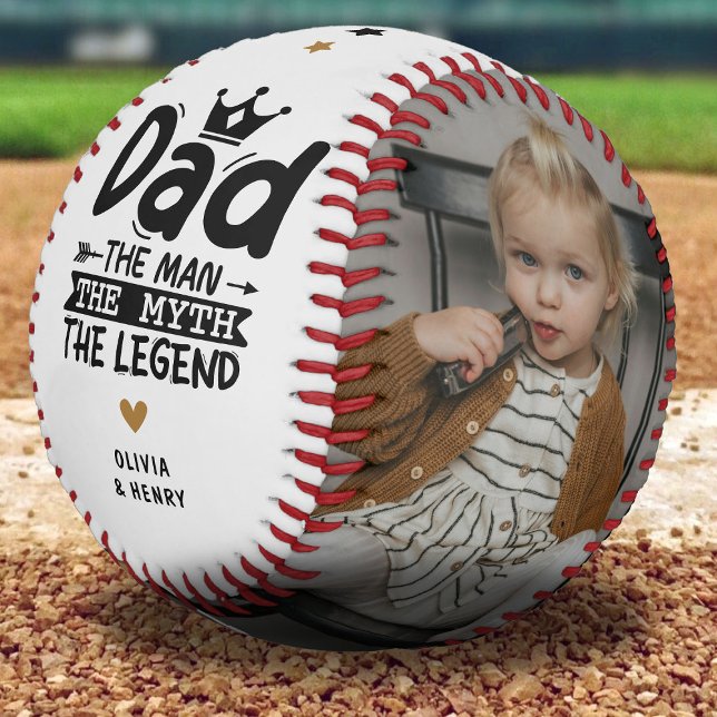 Cute Dad, Man, Myth, Legend 2 Photo Gift Baseball (Creator Uploaded)