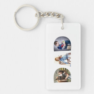 Cute DAD Transparent Letters Father's Day 3 Photos Key Ring