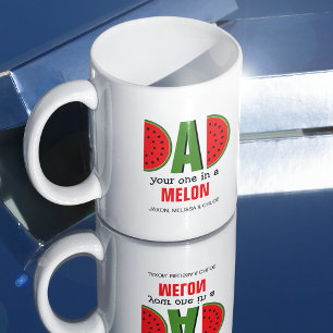 Cute Dad 'Your one in a Melon' Children's Names Coffee Mug