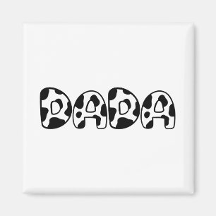 Cute Dada Cow Birthday Family Matching Farm Magnet