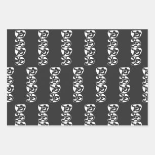 Cute Dada Cow Birthday Family Matching Farm Wrapping Paper Sheet