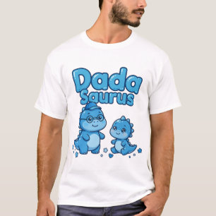 Cute Dada Saurus Dad And Baby Dinosaur T-Shirt
