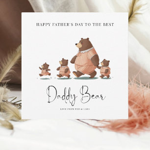 Cute Daddy Bear and Cubs Father's Day Card