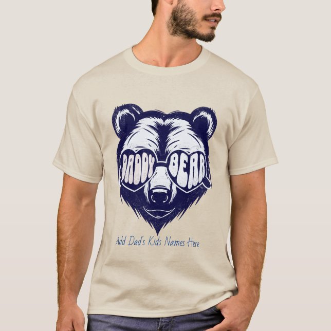 Cute Daddy Bear Personalise T-Shirt (Front)