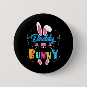 Cute Daddy Bunny Funny Bunny Ears Happy Easter Day 6 Cm Round Badge