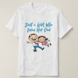 Cute Daddy Daughter Cartoon T-Shirt