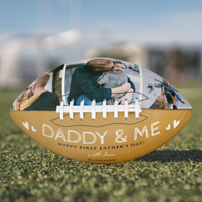 Cute 'Daddy & Me' Photo Collage 1st Father's Day American Football (Creator Uploaded)