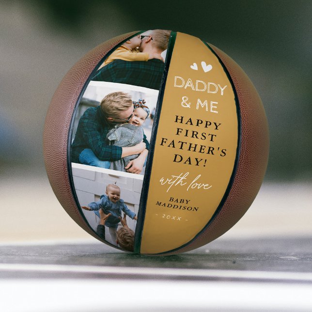 Cute 'Daddy & Me' Photo Collage 1st Father's Day Basketball (Creator Uploaded)
