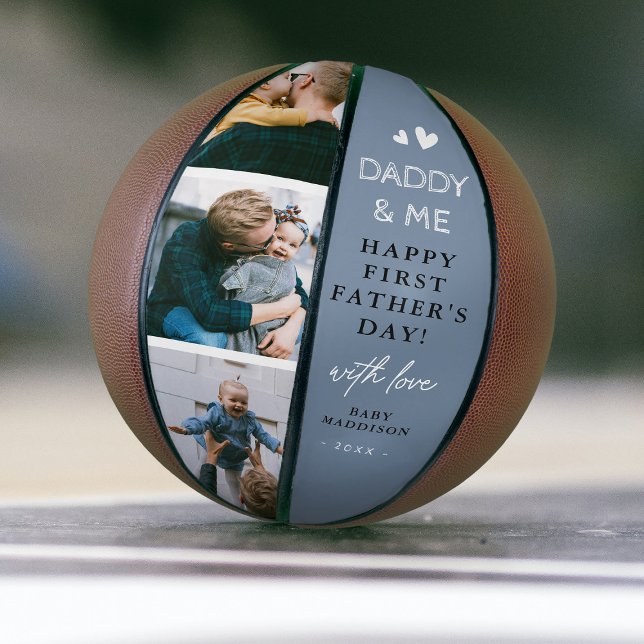 Cute 'Daddy & Me' Photo Collage 1st Father's Day Basketball (Creator Uploaded)