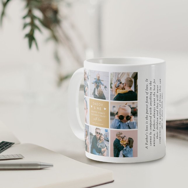 Cute 'Daddy & Me' Photo Collage 1st Father's Day Coffee Mug (Creator Uploaded)