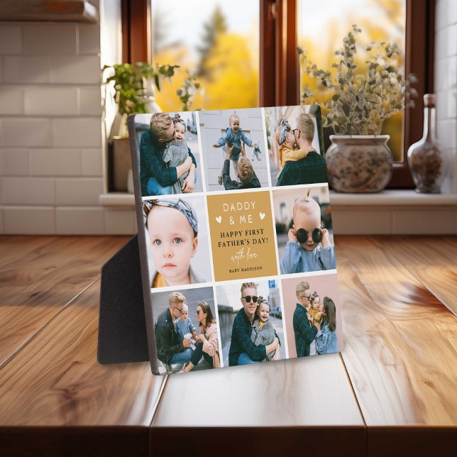 Cute 'Daddy & Me' Photo Collage 1st Father's Day  Plaque (Creator Uploaded)