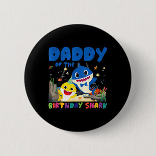 Cute Daddy Of The Birthday Family Shark Boy Girl B 6 Cm Round Badge
