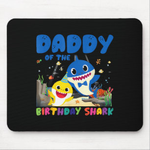 Cute Daddy Of The Birthday Family Shark Boy Girl B Mouse Mat