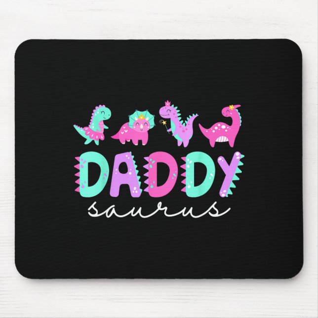 Cute Daddy Saurus Dad Dinosaur Birthday Boy Girl F Mouse Mat (Front)
