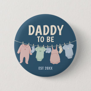 Cute Daddy To Be Custom Baby Shower Party 6 Cm Round Badge