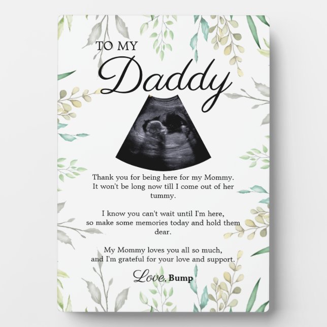 Cute Daddy to Be Poem from Bump Plaque (Front)