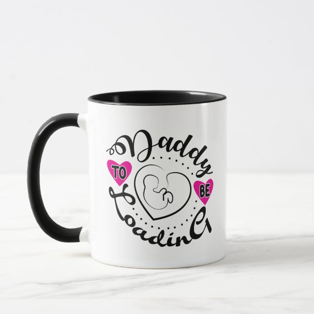 Cute Daddy-to-be word art  Mug (Left)