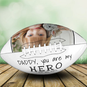 Cute Daddy you are my Hero Father`s Day Photo American Football