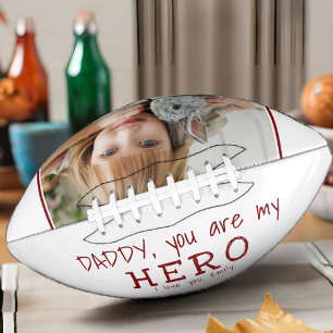 Cute Daddy you are my Hero Father`s Day Photo American Football