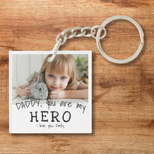 Cute Daddy you are my Hero Father`s Day Photo Key Ring