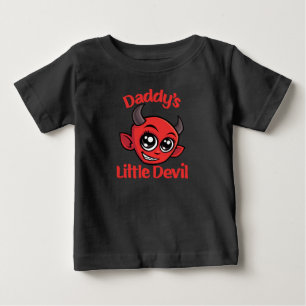 Cute Daddy's Little Devil Cartoon Design Baby T-Shirt
