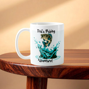 Cute Dad's Fishing Adventure Personalize, Coffee Mug