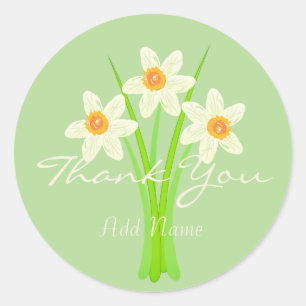 Cute Daffodils Thank You Sticker