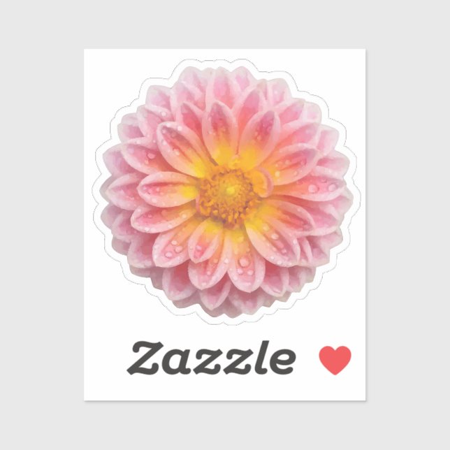 Cute Dahlia and Dew Drops (Sheet)