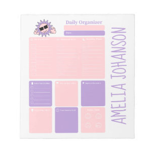 Cute daily organiser with name notepad