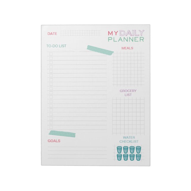 Cute Daily Planner Notepad (Rotated)