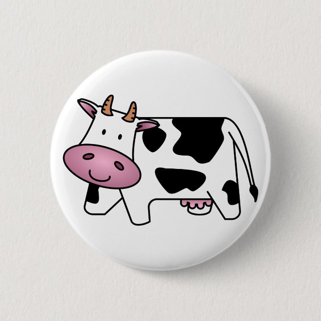 Cute Dairy Cow 6 Cm Round Badge (Front)