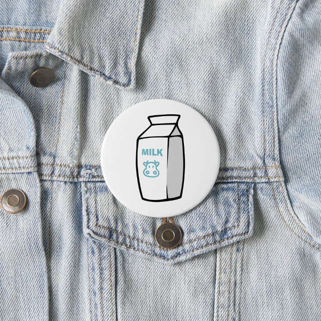 Cute Dairy Cow Cartoon Milk Carton Illustration  7.5 Cm Round Badge (Creator Uploaded)