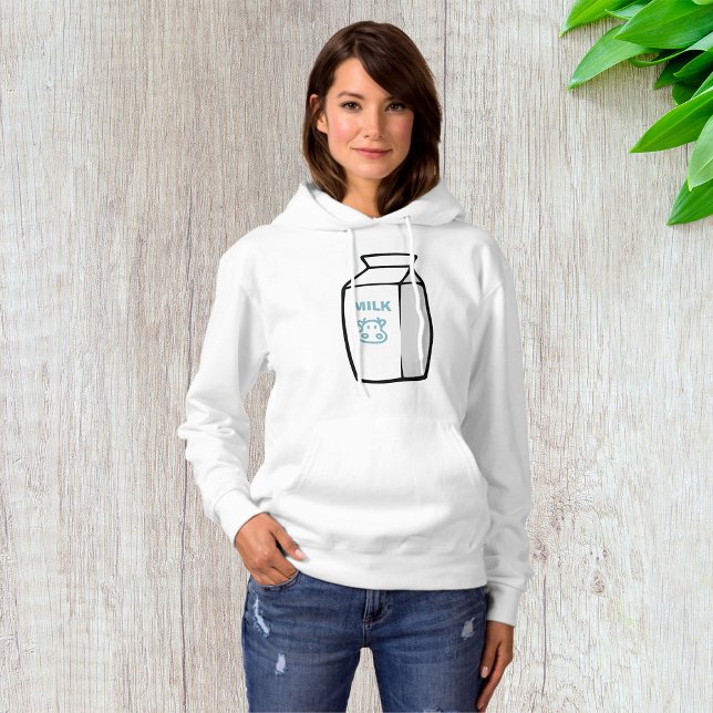 Cute Dairy Cow Cartoon Milk Carton Illustration  Hoodie (Creator Uploaded)