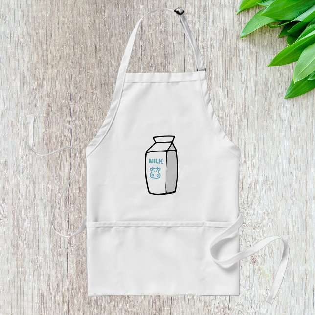 Cute Dairy Cow Cartoon Milk Carton Illustration  Standard Apron (Creator Uploaded)