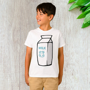 Cute Dairy Cow Cartoon Milk Carton Illustration T-Shirt