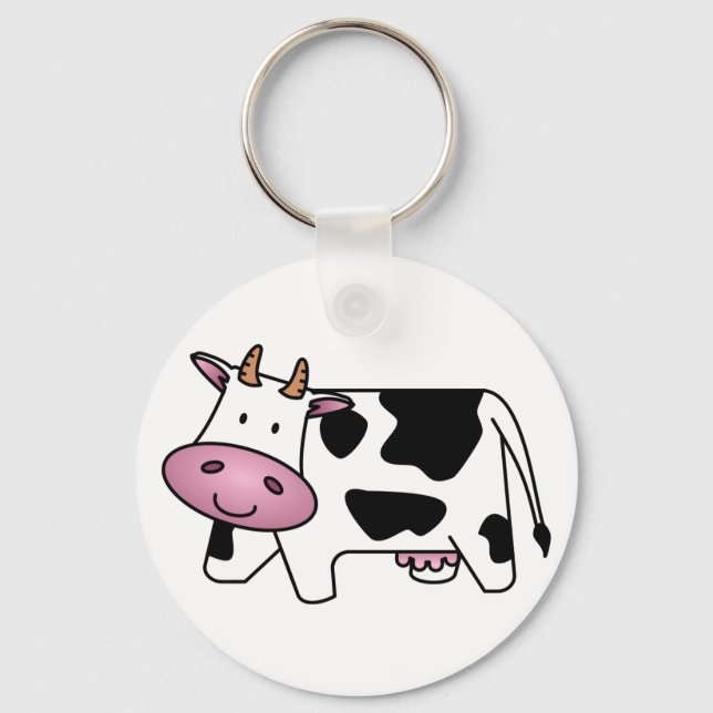 Cute Dairy Cow Key Ring (Front)