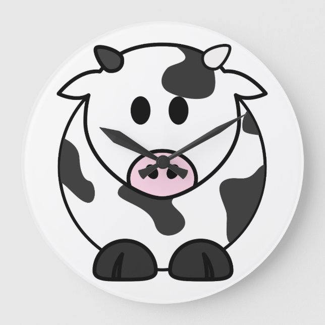 Cute Dairy Cow Large Clock (Front)