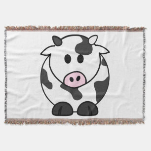 Cute Dairy Cow Throw Blanket