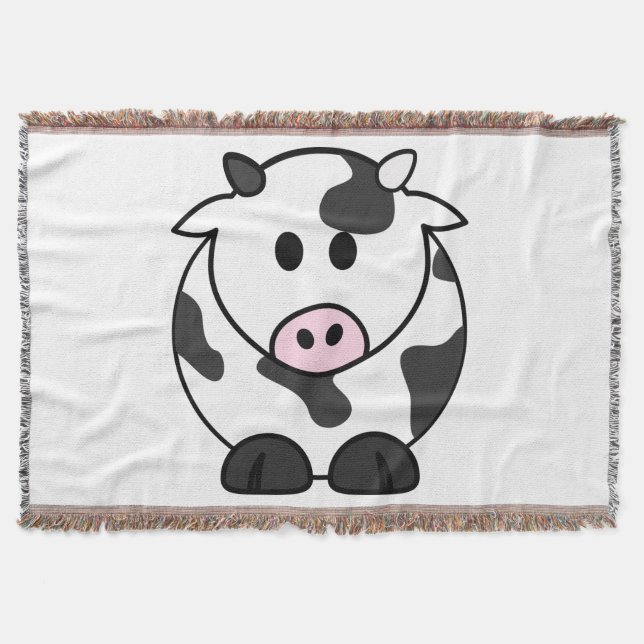 Cute Dairy Cow Throw Blanket (Front)