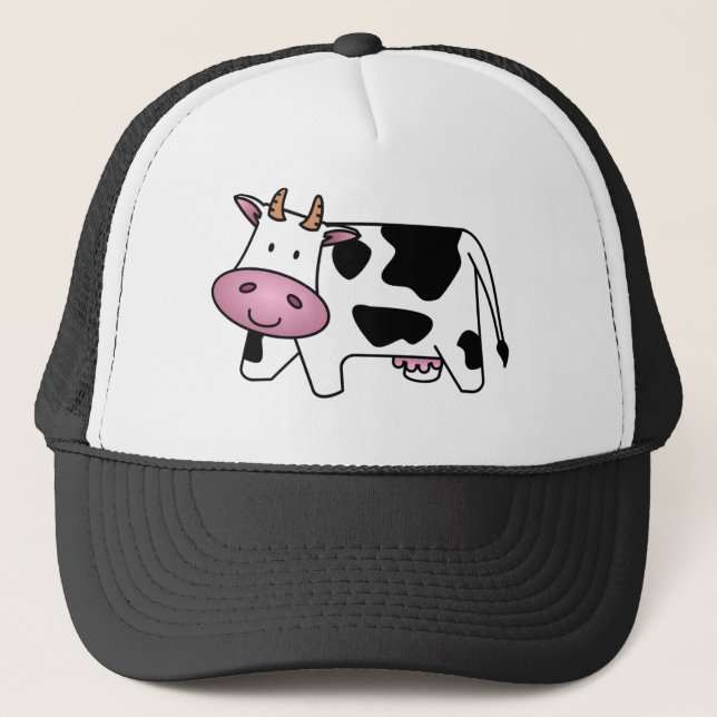 Cute Dairy Cow Trucker Hat (Front)
