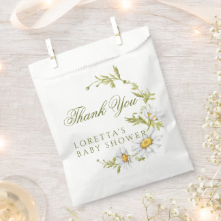 Cute Daisies Floral Baby Shower Thank You Favour Bags